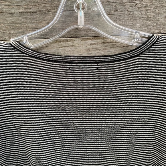 Nic Zoe Sweater Womens M Cosmo Cocktail Embroidered Novelty Print Striped Linen - Picture 12 of 16